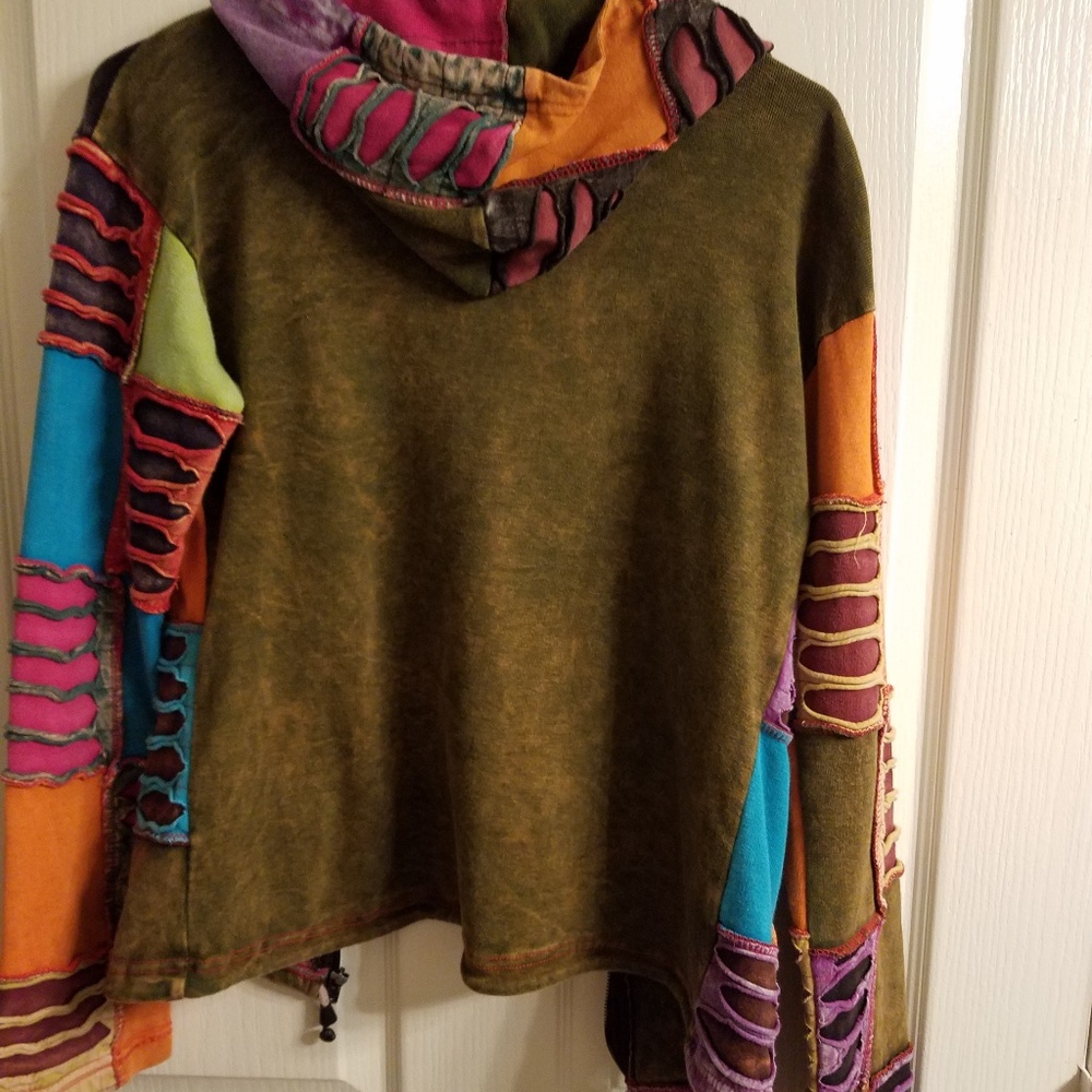 Multi colored unique patchwork jacket - Picture 3 of 4
